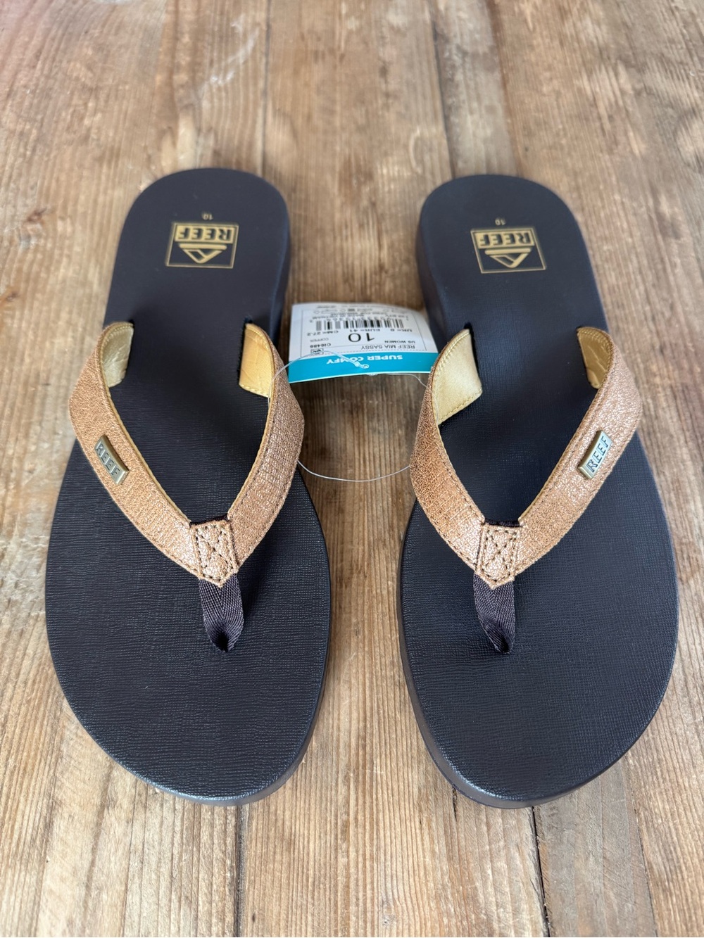 REEF Mia Sassy Flip Flop Women Brown/Copper Beach Sandal Size 10 Cushion Comfort